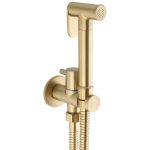 VALAZ Grifo de bidet empotrado agua fria redondo 1 vía oro mate con protección PVD - Serie Guadiana