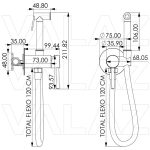 VALAZ Grifo de bidet empotrado redondo Dorado envejecido - Serie Guadiana - Imagen 2