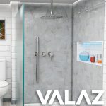 VALAZ Ducha empotrada monomando redonda a techo cromado serie Guadiana - 30cm - Imagen 3