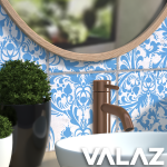 VALAZ Grifo de lavabo monomando redondo oro rosa cepillado - Serie Jabalón - Imagen 3