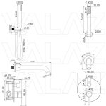 VALAZ Grifo de bañera monomando empotrada oro mate con protección PVD - Serie Jucar - Imagen 2