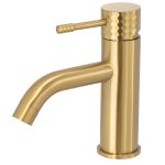 VALAZ Grifo de lavabo monomando acabado maneta luxury dorado cepillado - Serie Oda