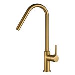 VALAZ Grifo de cocina monomando dorado cepillado - Serie Misuri