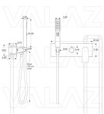 Ducha encastrada monomando a ras techo cuadrada dorado cepillado serie Miño - 30cm - Imagen 2