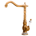 VALAZ Grifo de lavabo monomando alto para pica redondo retro diseño vintage - Serie Mijares