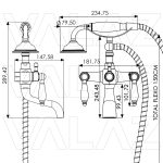 VALAZ Grifo bañera retro diseño vintage - Serie Mijares - Imagen 2