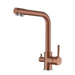 VALAZ Grifo de cocina osmosis 3 vías redondo oro rosa cepillado - Serie Nilo