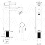 VALAZ Grifo de lavabo alto para pica monomando redondo oro rosa cepillado - Serie Jabalon - Imagen 2