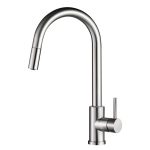 VALAZ Grifo de cocina acero cepillado monomando extraíble - Serie Parana