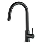 VALAZ Grifo de cocina negro mate monomando extraíble - Serie Parana