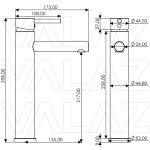 VALAZ Grifo monomando de lavabo alto para pica redondo oro mate con protección PVD - Serie Palancia - Imagen 3