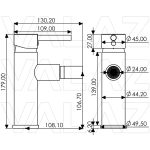 VALAZ Grifo de bidet monomando redondo caño recto oro mate con protección PVD - Serie Palancia - Imagen 2