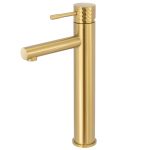 VALAZ Grifo de lavabo alto monomando acabado maneta luxury dorado cepillado para pica - Serie Birim