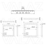 Ducha encastrada monomando a ras techo cuadrada dorado cepillado serie Miño - 30cm - Imagen 3