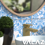 VALAZ Grifo lavabo monomando cuadrado dorado cepillado - Serie Segura - Imagen 3