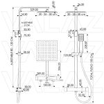 VALAZ Barra de ducha termostática cuadrada ajustable hasta 120CM dorado cepillado - Serie Segura - 20cm - Imagen 2