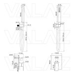 VALAZ Ducha encastrada monomando a ras techo cuadrada dorado cepillado - Serie Tajo - Imagen 3