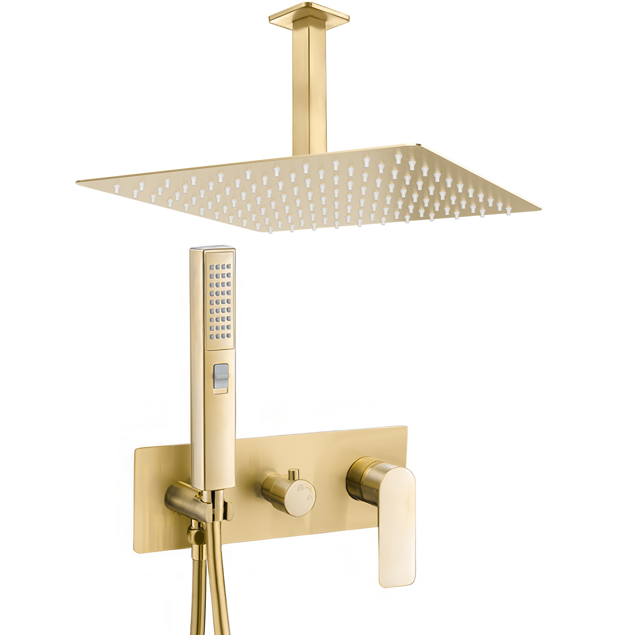 TECHO-OM.jpg Ducha empotrada monomando cuadrada a techo oro mate cepillado serie Miño - 25cm - Imagen 1