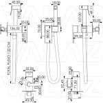 VALAZ Grifo para bidet empotrado cuadrado dorado cepillado – Serie Tajo - Imagen 2