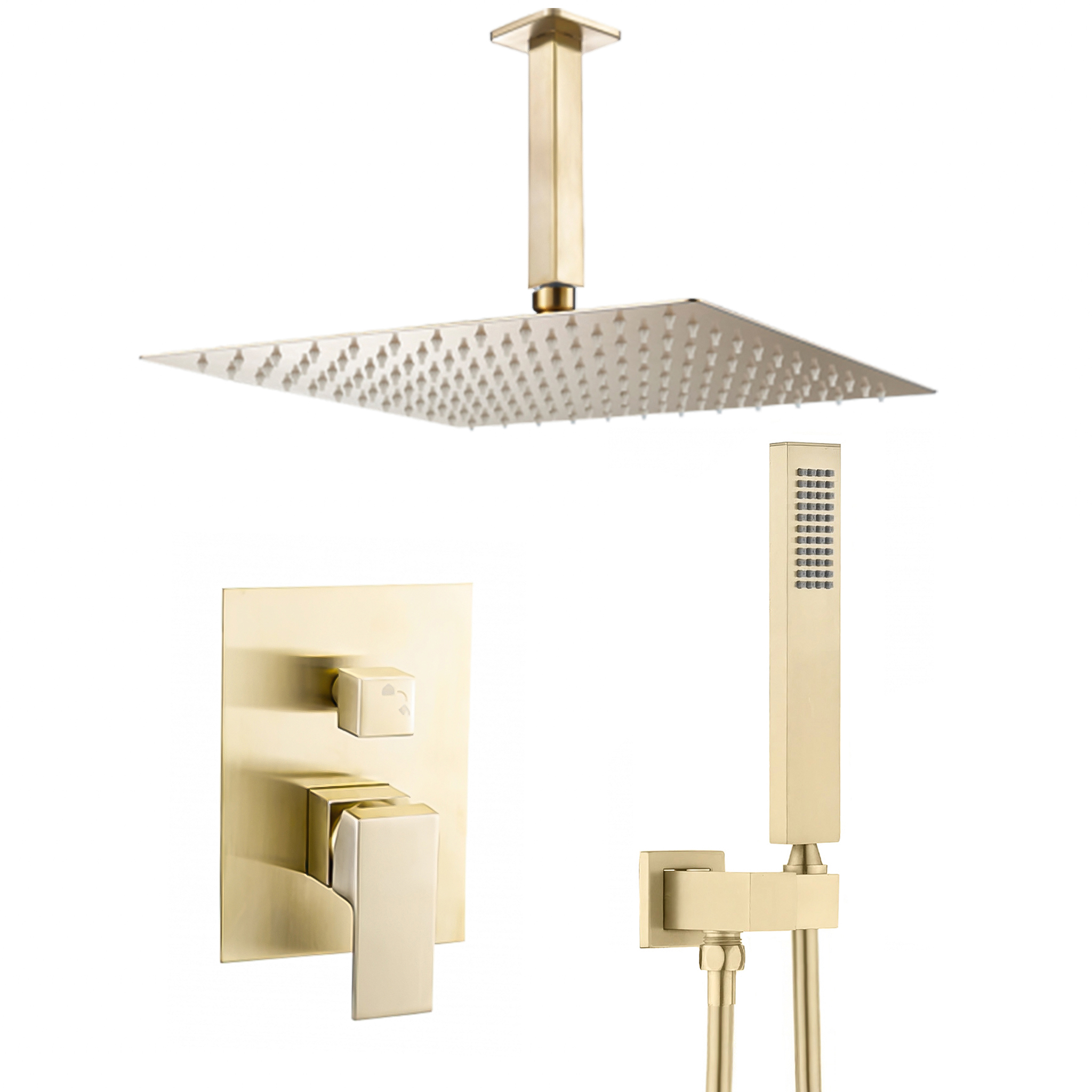 TJ004-DC-TECHO-1-1.jpg VALAZ Ducha empotrada monomando a techo cuadrada dorado cepillado - Serie Tajo - 20cm - Imagen 1
