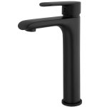 VALAZ Grifo de lavabo alto para pica monomando redondo negro mate - Serie Turia