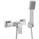 VALAZ Grifo de ducha cuadrado monomando cromado serie Vinalopo