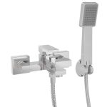 VALAZ Grifo de bañera/ducha cuadrado monomando cromado serie Vinalopo