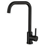 VALAZ Grifo de cocina caño en C monomando giratorio negro mate - Serie Zancara
