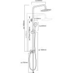 VALAZ Barra de ducha cromada redonda ajustable hasta 120CM sin grifo - 30cm - Imagen 2