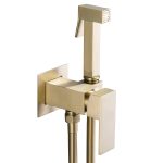 VALAZ Grifo para bidet empotrado cuadrado dorado cepillado – Serie Tajo