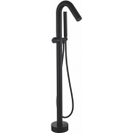 VALAZ Grifo de bañera exenta de pie negro mate con tridente alto - Serie Turia