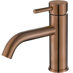 VALAZ Grifo de lavabo monomando redondo oro rosa cepillado - Serie Jabalón