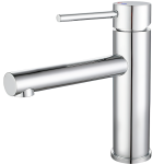 VALAZ Grifo de lavabo cromado con apertura en agua fría monomando caño recto serie Nansa