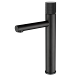 VALAZ Grifo de lavabo alto para pica monomando caño recto maneta luxury negro mate - Serie bidasoa