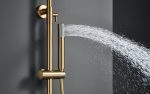 Conjunto ducha monomando Monza oro cepillado Imex - Imagen 4