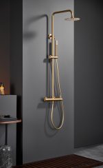 Conjunto ducha monomando Monza oro cepillado Imex - Imagen 2