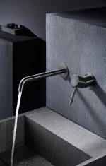 Monomando lavabo empotrado Monza black gun metal Imex - Imagen 2
