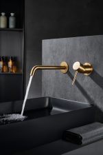 Monomando lavabo empotrado Monza oro cepillado Imex - Imagen 2