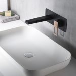 Monomando lavabo empotrado Suecia negro oro rosa Imex - Imagen 2