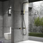 Conjunto de ducha monomando Suecia negro oro brillo Imex - Imagen 2