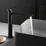 Monomando lavabo alto Ural negro mate Imex - Imagen 2