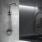 Conjunto de ducha monomando Milos negro oro rosa Imex - Imagen 2