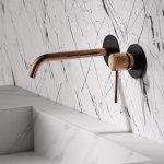 Monomando lavabo empotrado Milos negro oro rosa Imex - Imagen 2