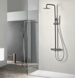 Conjunto ducha monomando Line black gun metal Imex - Imagen 2