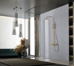 Conjunto ducha monomando Line oro cepillado Imex - Imagen 2