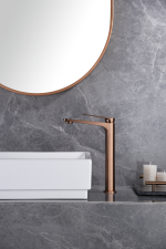 Monomando lavabo alto Nápoles oro rosa cepillado Imex - Imagen 2