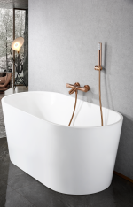 Monomando empotrado lavabo Line oro rosa cepillado Imex - Imagen 2