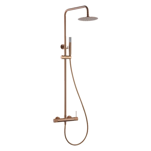 Columna de ducha monomando Line Rosa