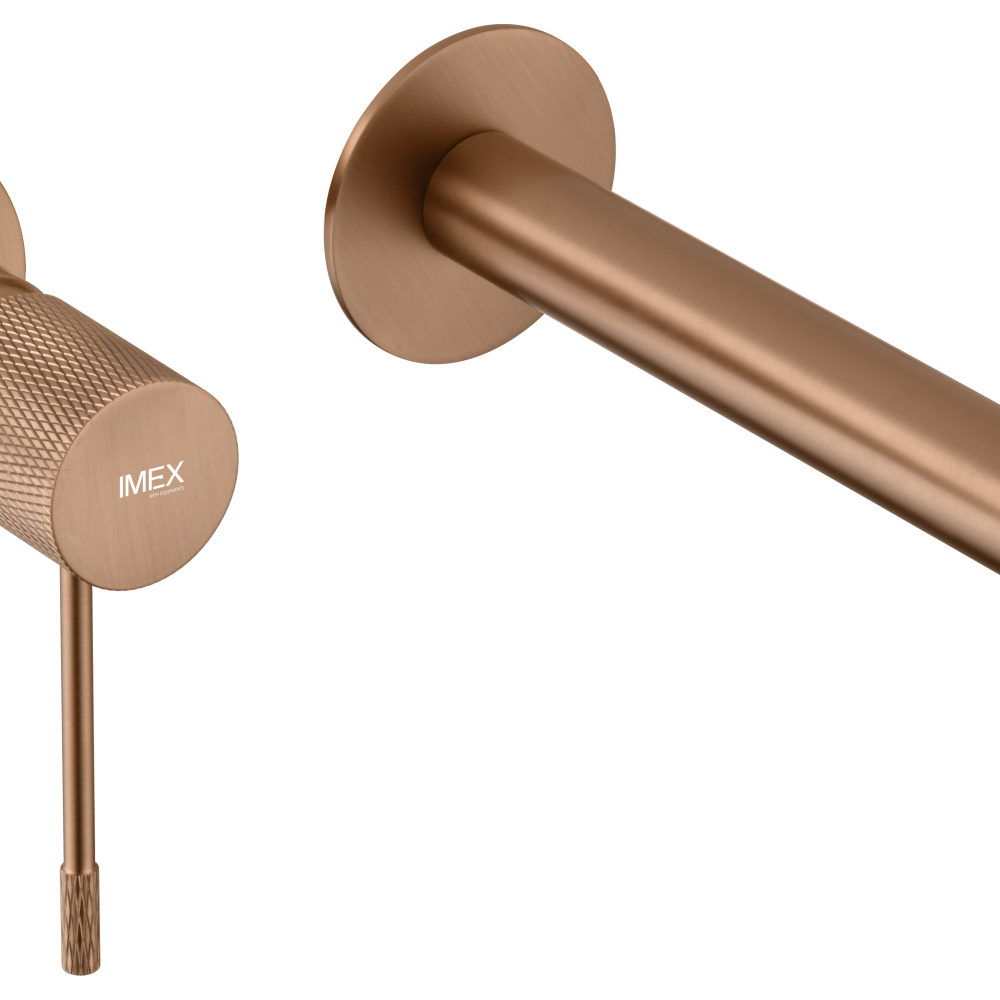 Monomando empotrado lavabo Line oro rosa cepillado Imex