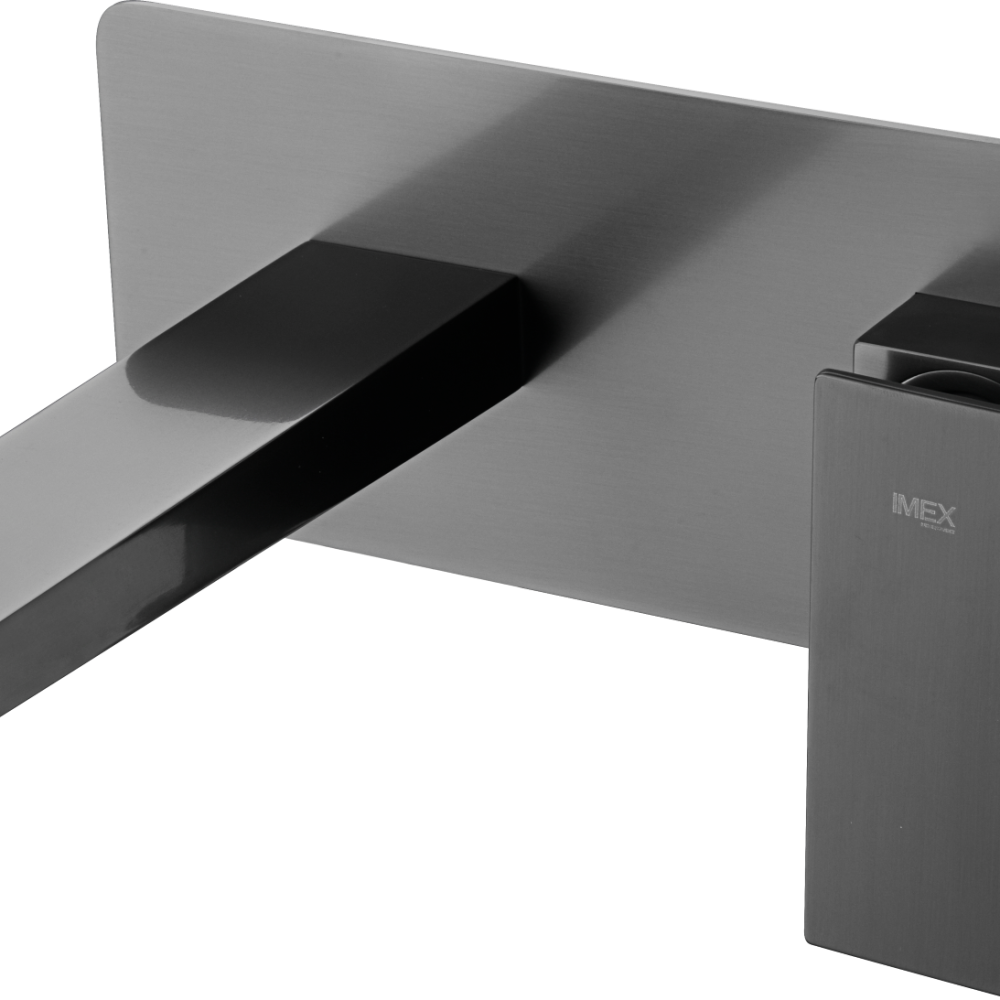 Monomando empotrado lavabo Pisa black gun metal Imex